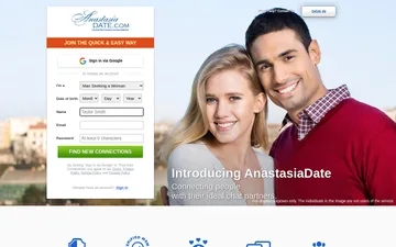 Captura de pantalla del sitio web de AnastasiaDate