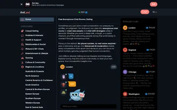 Captura de pantalla del sitio web de AntiChat