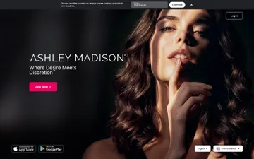 Captura de pantalla del sitio web de Ashley Madison