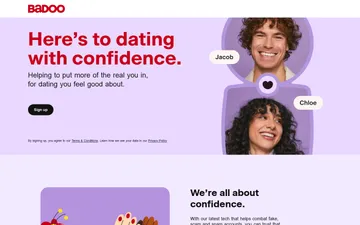 Captura de pantalla del sitio web de Badoo