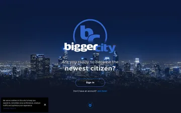 Captura de pantalla del sitio web de BiggerCity