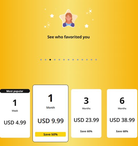 Captura de pantalla de los precios de Bumpy