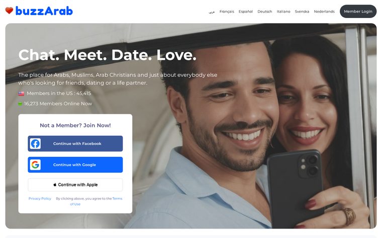 Captura de pantalla del sitio web de BuzzArab
