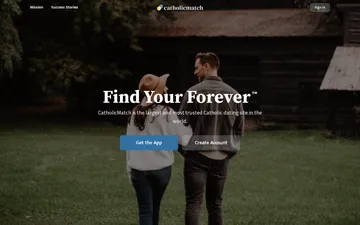 Captura de pantalla del sitio web de CatholicMatch