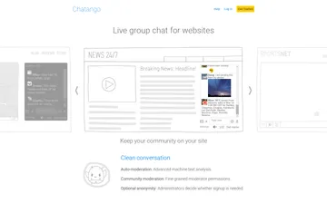 Captura de pantalla del sitio web de Chatango