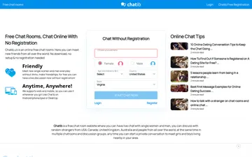 Captura de pantalla del sitio web de Chatib