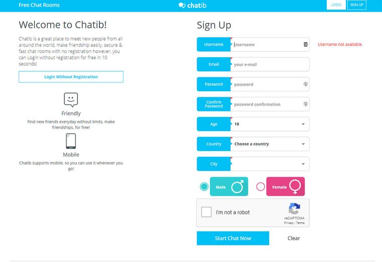 Registro en Chatib