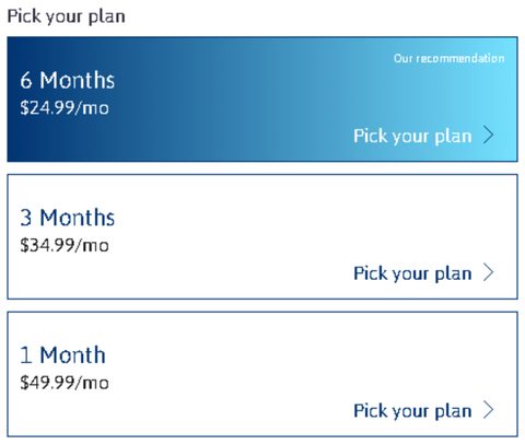 Captura de pantalla de los precios de ChristianMingle