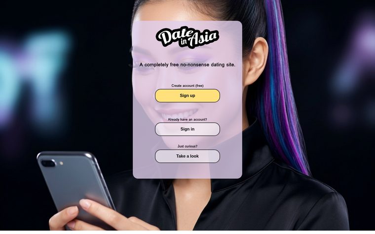 Captura de pantalla del sitio web de DateinAsia