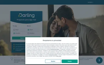 Captura de pantalla del sitio web de eDarling