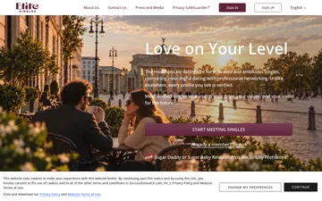 Captura de pantalla del sitio web de EliteSingles