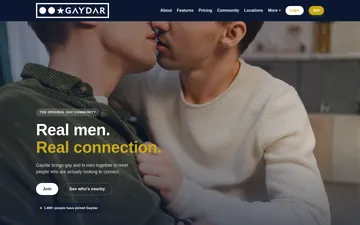 Captura de pantalla del sitio web de Gaydar