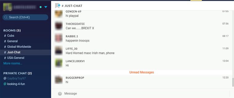 Sala de chat de Gaydar
