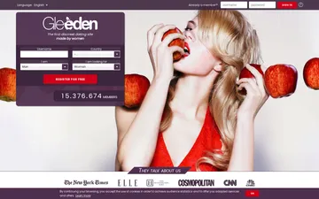 Captura de pantalla del sitio web de Gleeden