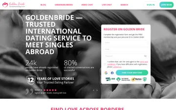 Captura de pantalla del sitio web de Golden Bride
