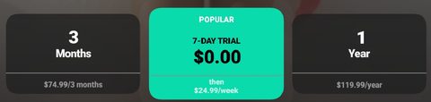 Captura de pantalla de los precios de Hily