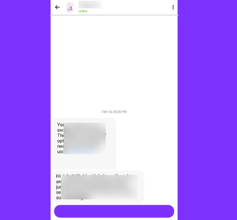 mensajería de Hily