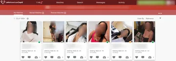 Captura de pantalla del sitio web de LatinAmericanCupid