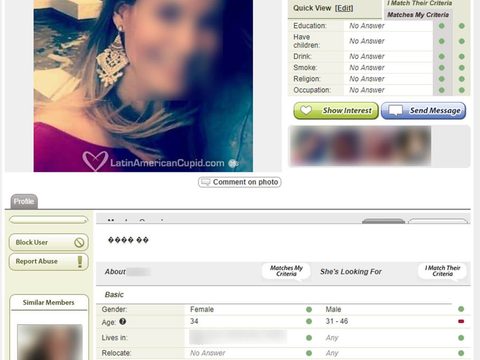 Perfil femenino de LatinAmericanCupid