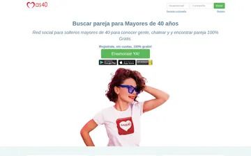 Captura de pantalla del sitio web de Más40