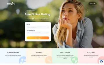 Captura de pantalla del sitio web de Mingle2