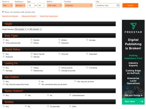 Opciones de búsqueda de Mingle2