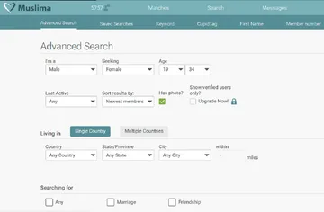 Captura de pantalla del sitio web de Muslima