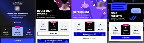 Captura de pantalla de los precios de OkCupid