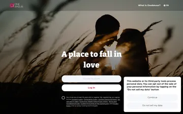 Captura de pantalla del sitio web de OneAmour