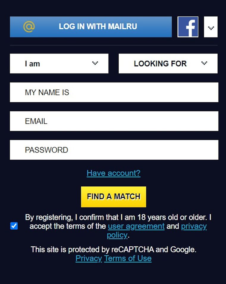 Registro de OneAmour