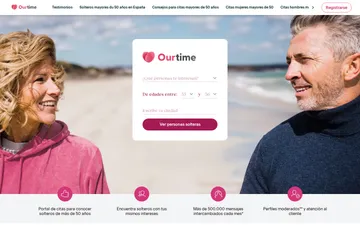Captura de pantalla del sitio web de Ourtime