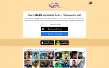 Captura de pantalla del sitio web de PinaLove