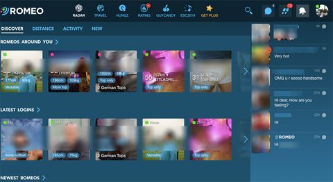 Funciones de contacto de PlanetRomeo