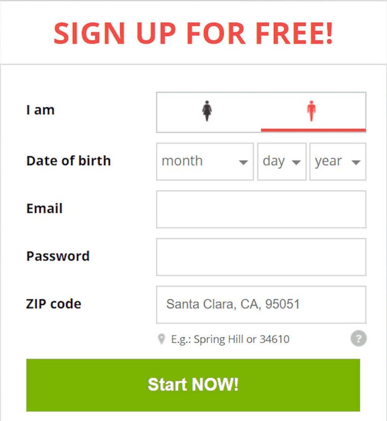 Registro en QuickFlirt