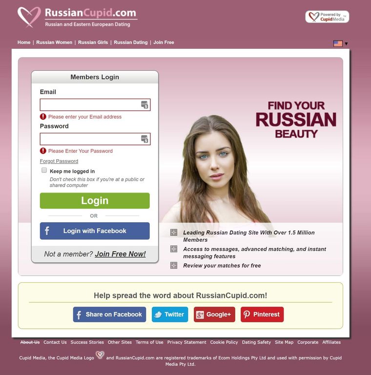 Registro de RussianCupid