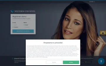 Captura de pantalla del sitio web de Solteros con Nivel