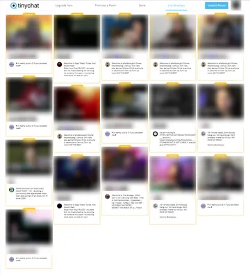 Captura de pantalla del sitio web de Tinychat