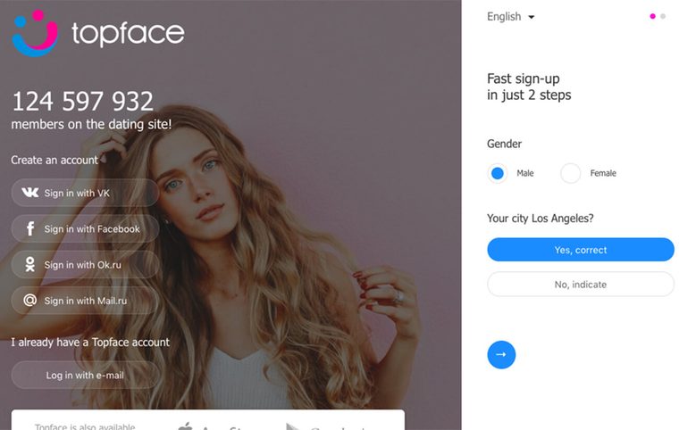 Registro en TopFace