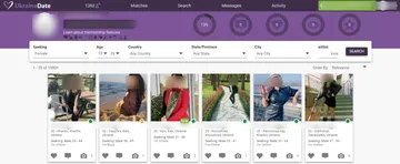 Captura de pantalla del sitio web de Ukraine Date