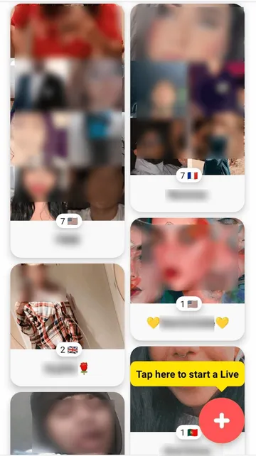 Captura de pantalla del sitio web de Yubo