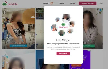 Captura de pantalla del sitio web de Zendate