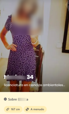perfil mujer en la bumble app