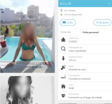 perfil mujer en página de citas lovoo app