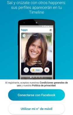Registro app para ligar Happn España